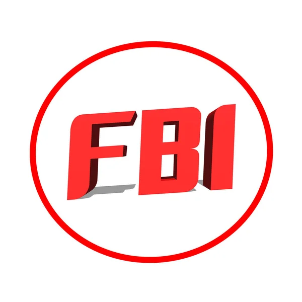 FBI rood word op witte achtergrond afbeelding 3D-rendering — Stockfoto