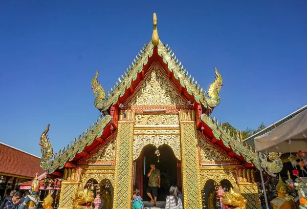 10 / 02 / 2019: chiangmai, Tailândia: Pratadnakhon (Pagode) Localizado em w — Fotografia de Stock