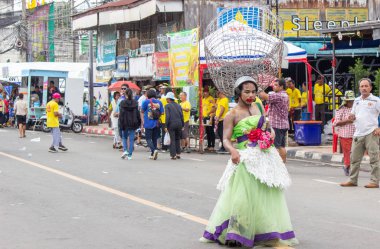 Yasothon, Tayland - 11 Mayıs 2019: Geleneksel Tayland dans grubu 