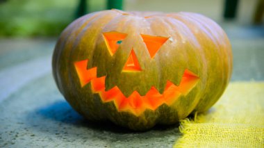 Cadılar Bayramı için kabak gülümseyen kafa.