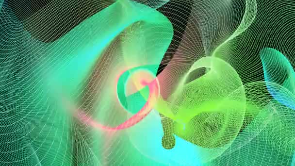 Lekken Veelkleurige Achtergrond Abstract Gekleurde Fractal Lijnen Curve Tegen Een — Stockvideo