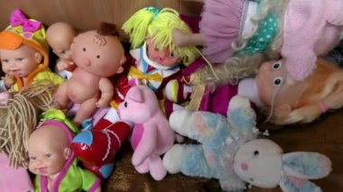 Çocuklar için oyuncaklar çeşitlidir. Çocuk oyun alanının arkaplanı.