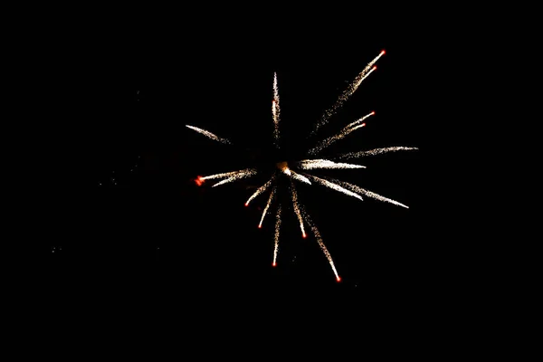 Fuochi d'artificio nel cielo notturno. — Foto Stock