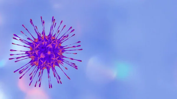 Coronavirus Covid Boyutlu Görüntüde Izole Edildi Sadece Canlı Hücrelerin Içinde — Stok fotoğraf