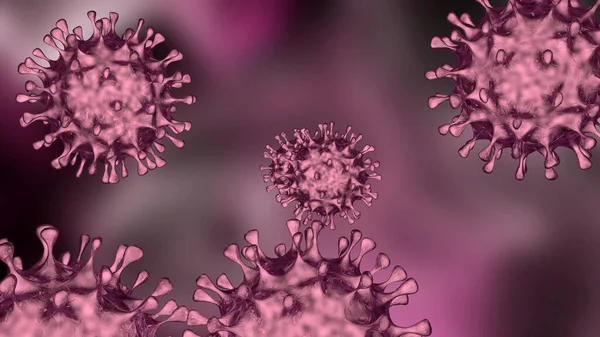 Coronavirus Celler Covid Rendering Farlig Sars Cov Icke Cellulära Smittämnen — Stockfoto