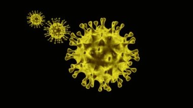 Coronavirus hücre COVID-19 üç boyutlu. SARS - CoV-2 hücresel olmayan bulaşıcı madde sadece canlı hücrelerin içinde çoğalabilir ve grip ve zatürree salgınlarına neden olabilir..