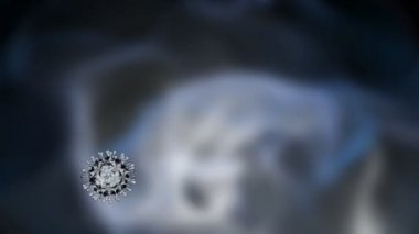 Kuduz Coronavirus hücresi 3 boyutlu..