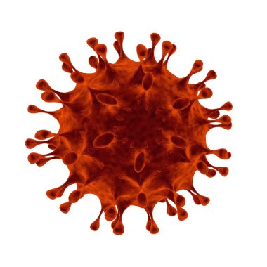 Coronavirus hücreleri SARS-CoV-2 beyaz üzerinde 3 boyutlu olarak izole edildi..