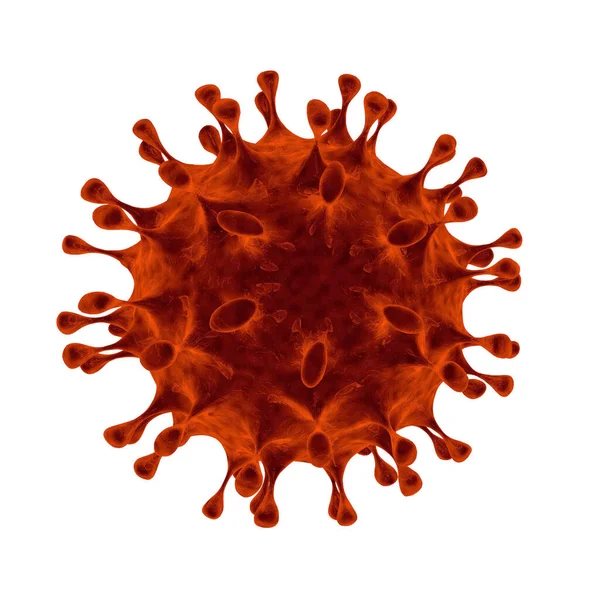 Coronavirus celler SARS-CoV-2 isolerad på vitt i 3D-rendering med utrymme för text. — Stockfoto