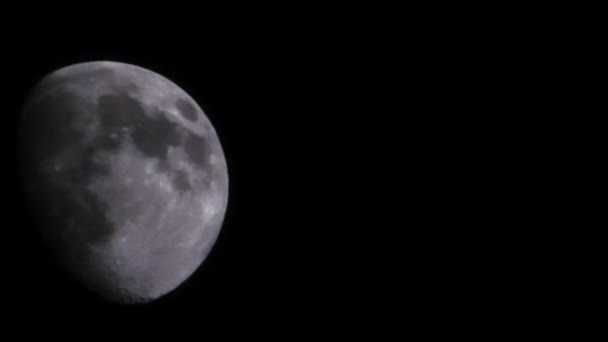 Luna Mueve Por Noche Vídeo Astronómico Del Movimiento Luna Espacio — Vídeos de Stock