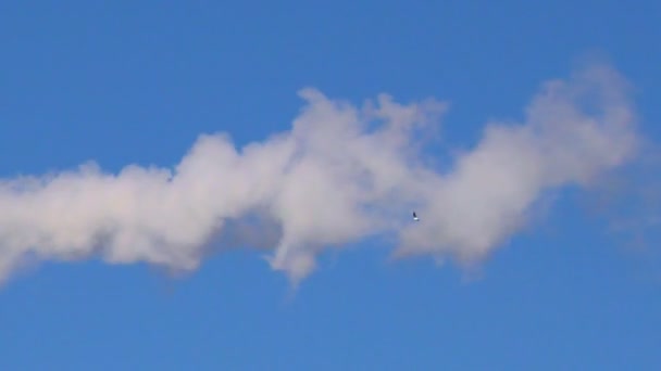 Luchtverontreiniging door carcinogene agentia afkomstig van industrieel afval. — Stockvideo