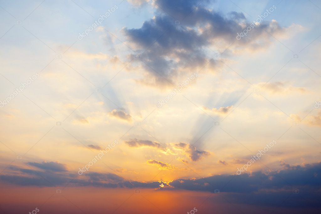 Beautiful sky with clouds. Sunset — Stock Photo © alonesdj ...
