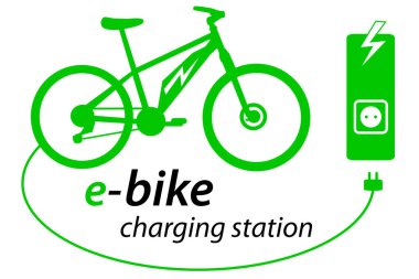 vektör kalitesinde e-bisiklet grafiği