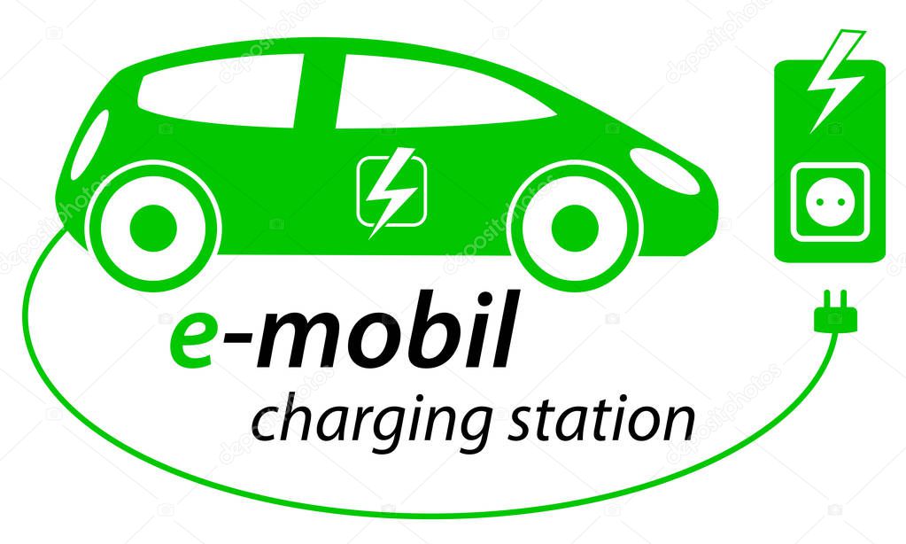electric car graphic in vector quality