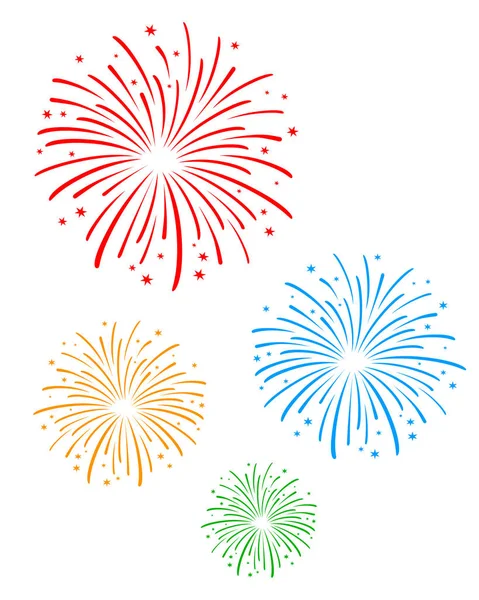 Gráfico Fuegos Artificiales Calidad Vectorial — Vector de stock