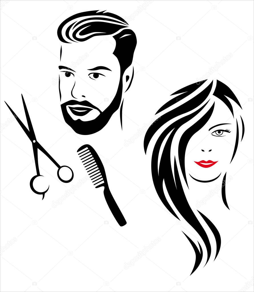 hairdressing graphic in vector quality