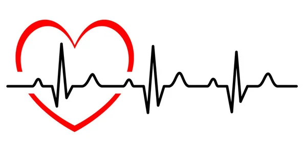 Векторная Иллюстрация Сердца Электрокардиограммой — стоковый вектор