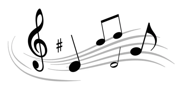 Gráfico Musical Con Notas Clave Calidad Vectorial — Vector de stock