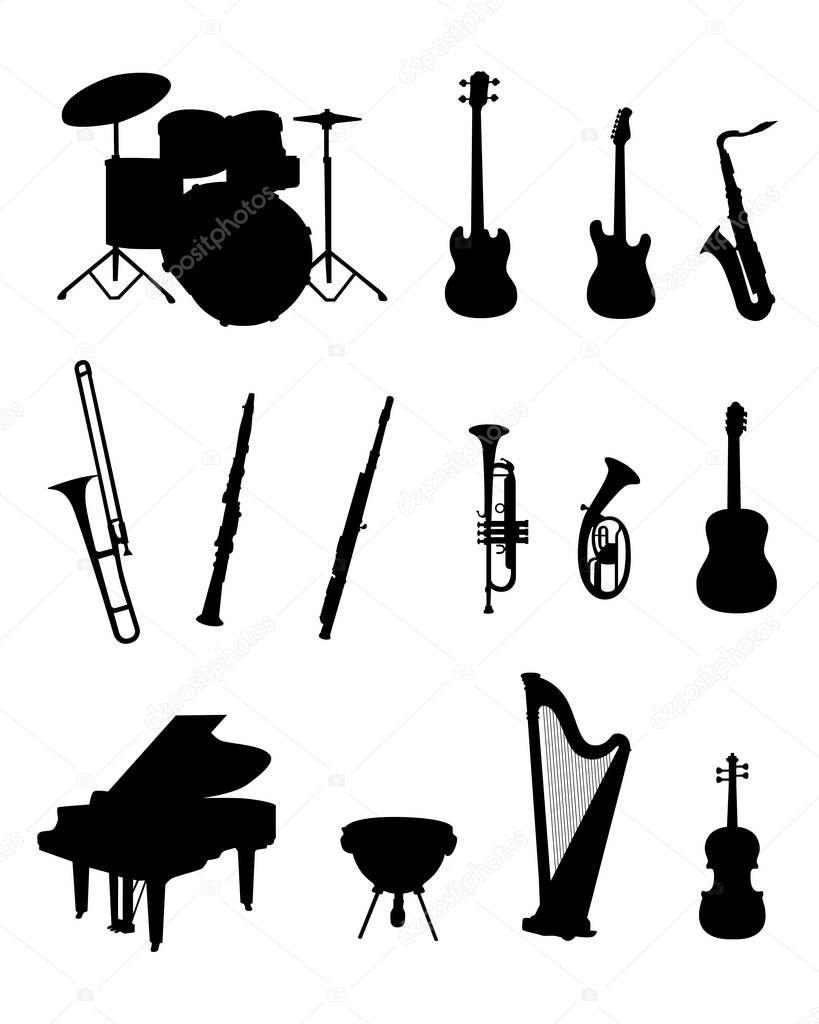 music instruments graphic in vector quality