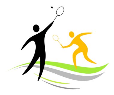 Badminton spor grafiği vektör kalitesinde