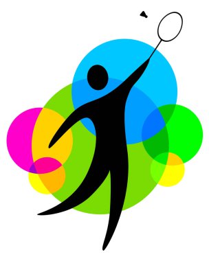 Badminton spor grafiği vektör kalitesinde