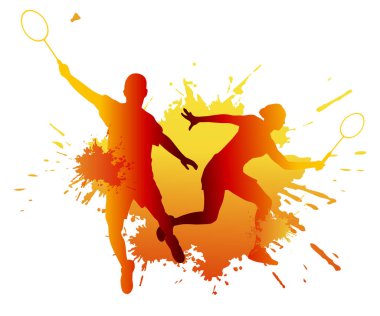 Badminton spor grafiği vektör kalitesinde