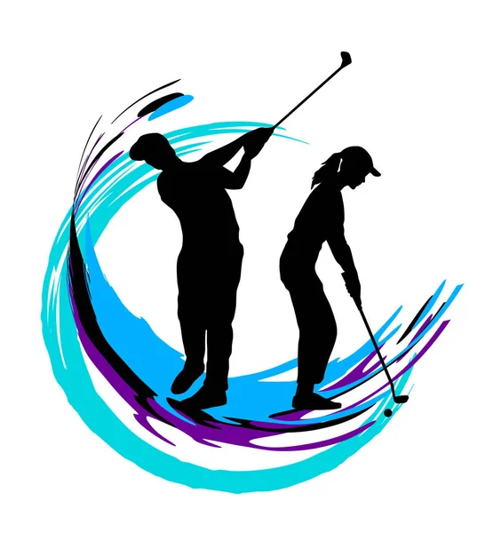 Golf Deporte Vector Gráfico — Archivo Imágenes Vectoriales