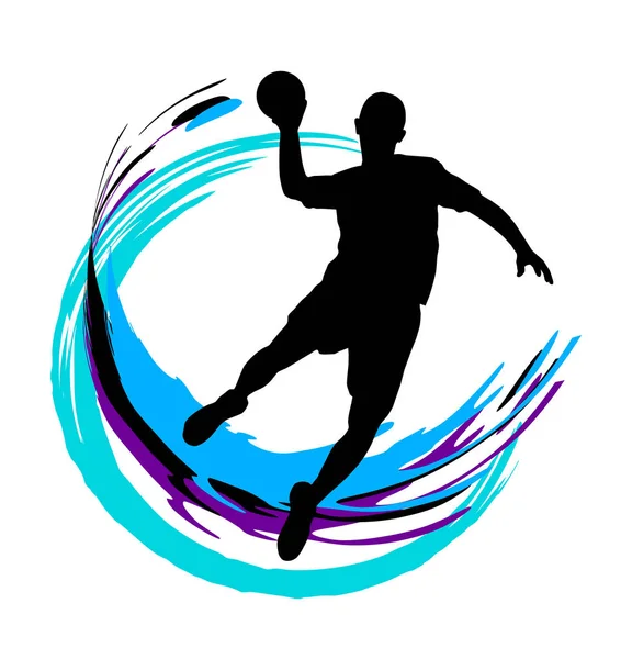 Balonmano Deporte Vector Ilustración — Archivo Imágenes Vectoriales