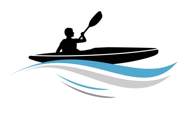 Canoe Water Sport Vector Illustration — Stock Vector