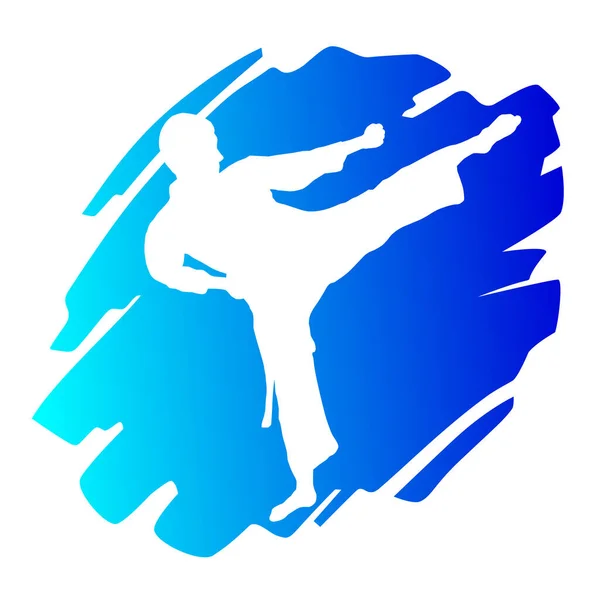 Ilustración Vector Combate Karate — Vector de stock