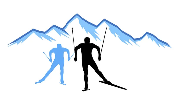 Illustration Zum Skisport — Stockvektor