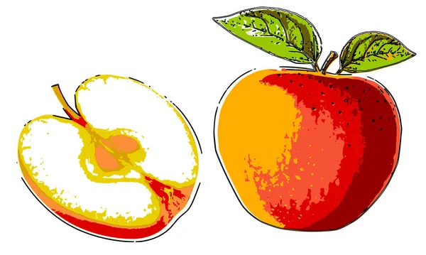 Fruits Pop Art Graphique Qualité Vectorielle — Image vectorielle