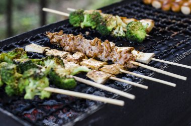 Sokak yemekleri Mala ve baharatlı barbekü stili. 