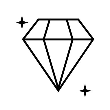 Beyaz arkaplanda elmas vektör illüstrasyonu