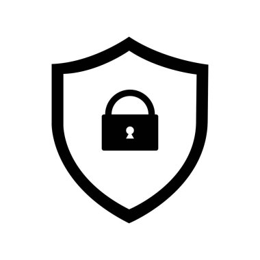 Beyaz arkaplanda vektör kalkanı simgesi