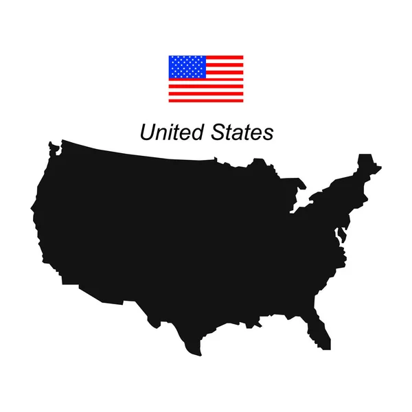 Illustrazione Vettoriale Della Mappa Degli Stati Uniti — Vettoriale Stock