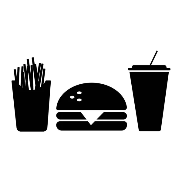 Διάνυσμα Εικονίδιο Στο Fast Food Ένα Λευκό Φόντο — Διανυσματικό Αρχείο