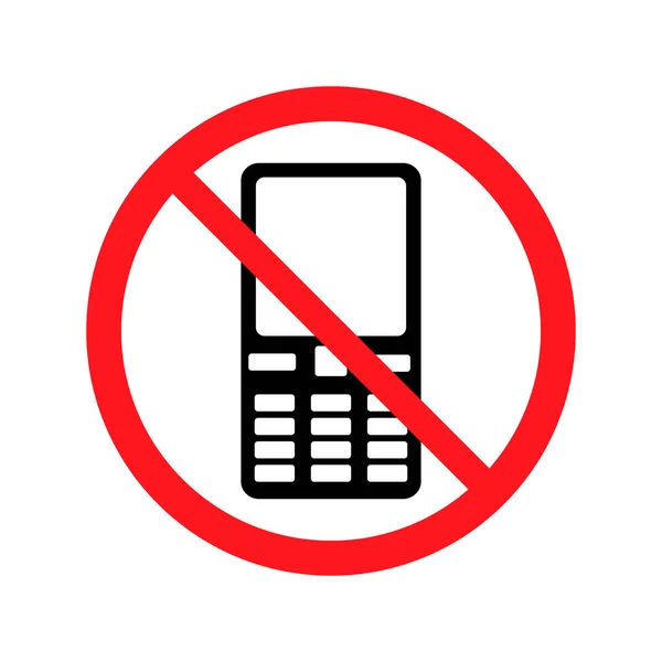 Wektor Ilustracja Telefon Jest Zabronione Białym Tle — Wektor stockowy