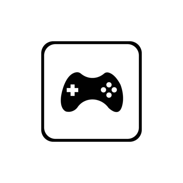 Oyun için vektör siyah joystick, beyaz arkaplanda oyun simgesi