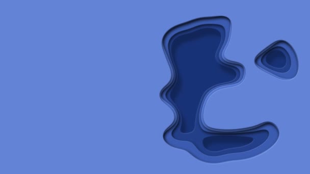 Cut Out Paper Blue Water Waves Abstract Shapes Animation Abstract — Stock Video