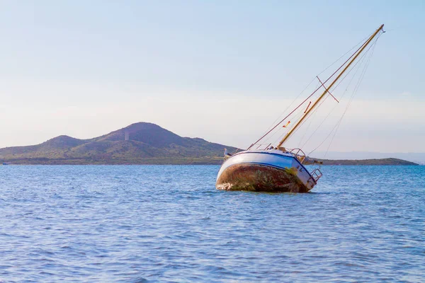 Лодка Пляже Средиземном Море — стоковое фото