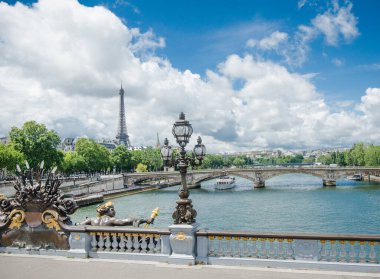 Paris, Fransa: Eyfel Kulesi ve Seine manzarası