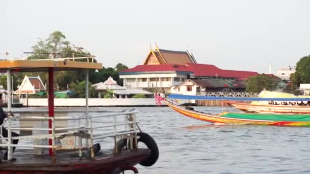 Ferry is traveling at Chao Phraya River, Bangkok — Stock Video