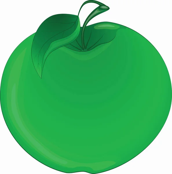 Smakelijke Groene Sappige Appel Vitaminen — Stockvector