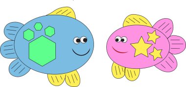 Güzel renkli balık çifti.