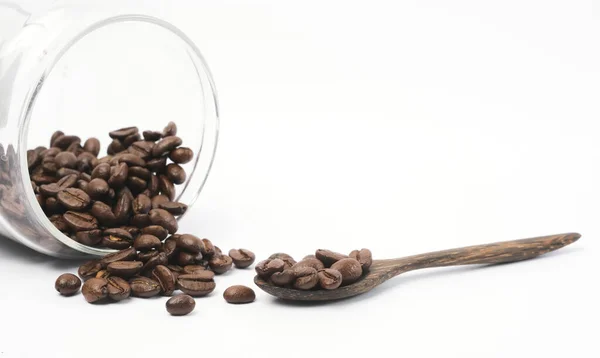 Kaffeebohnen Auf Weißem Hintergrund — Stockfoto