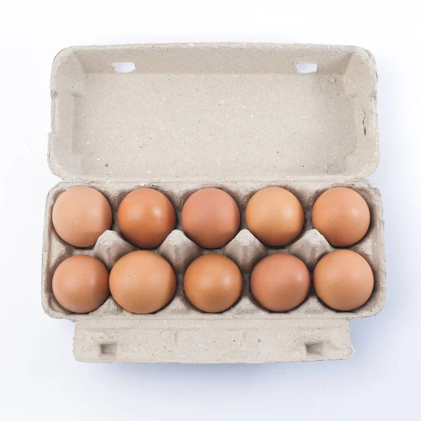 Картонна Яєчна Стійка Яйцями — стокове фото