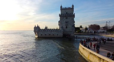Lizbon 'daki Torre de Belem. Portekiz.