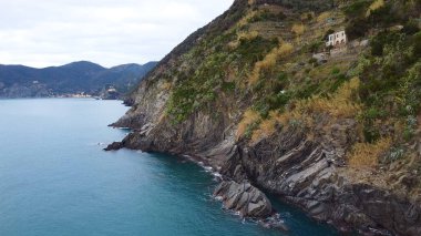 Vernazza Cinque Terre İtalya dağı.