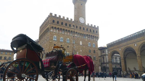 Floransa 'daki Piazza della Signoria' daki Vecchio Sarayı.